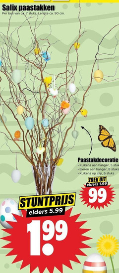 paastakken 5 6 7 8 90 99 bos ca. stuks lengte cm paastakdecoratie kuikens hanger eieren clip zoek elders 5.99 