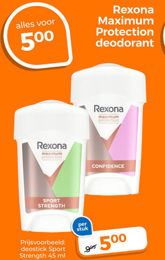  rexona deodorant 45 500 protection confidence sport strength stuk deostick ml 