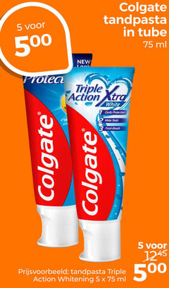  colgate tandpasta 5 500 new tube ml triple action white protection fresh breath whitening 