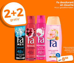  fa deodorant douchegel 2 4 250 douche grootformaten men kick off sensual glamorous black orchid pink passion protection lasting freshness bodyspray aquatic scent with bacterial efect 150ml red fee soft jasmine oil formula shower gel ml 