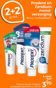  zendium prodent tandpasta 2 4 24 33 740 mondreinigingsproducten verzorging multipakken junior mario milde be verrijkt calcium cool wangen mint bescherming oor mond uur gaatjes 10x suiker kunstmatige kleurstoffen wetenschappelijk bewezen classic tanden gezond tandvlees coolmint ml 