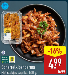  kip shoarmavlees 500 kipshoarma beter leven dieren bescherming stukjes paprika 5.99 