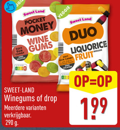  drop winegums soft gum candy sweet land pocket money wine gums zero gelatine nutri score meerdere veggie with fruit liquorice flavour duo 