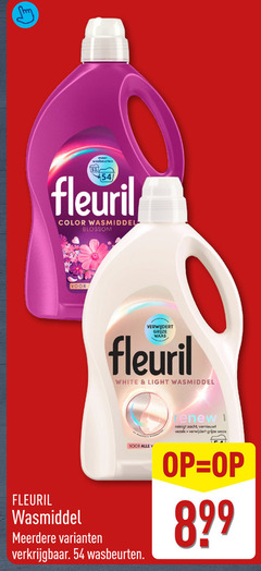  fleuril wasmiddel wasbeurten color blossom verwijdert grijze waas white light reinigt zacht vezels meerdere 