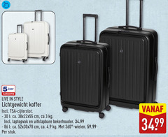  3 5 30 360 701 jaar live style lichtgewicht koffer cijferslot l ca. cm laptopvak uitklapbare bekerhouder wielen stuk 