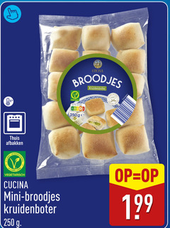  broodjes 250 cucina ge thuis afbakken international vegetarisch mini kruidenboter 