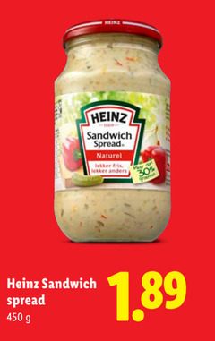 heinz sandwich spread 30 450 naturel fris groenten 