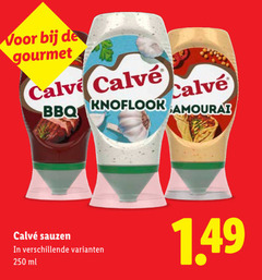  calve snacksaus 250 gourmet bbq knoflook sauzen ml 