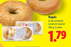  4 bagels sesam naturel stuks 