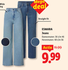  36 46 48 wide leg mega deal straight fit esmara jeans damesmaten herenmaten 