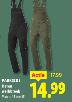  48 parkside heren werkbroek maten 
