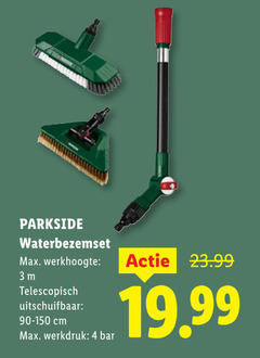  3 4 parkside waterbezemset werkhoogte telescopisch uitschuifbaar cm werkdruk bar 