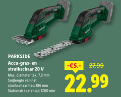 klik op dit plaatje voor een vergroting en voor vergelijkbare aanbiedingen gerelateerd aan
20 parkside accu struikschaar diameter tak 7 9 mm snijlengte stationair toerental min 20 parkside accu struikschaar diameter tak 7 9 mm snijlengte stationair toerental min