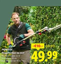 klik op dit plaatje voor een vergroting en voor vergelijkbare aanbiedingen gerelateerd aan
15 50 parkside heggenschaar steel werkhoogte 3 5 cm diameter tak mm 15 50 parkside heggenschaar steel werkhoogte 3 5 cm diameter tak mm