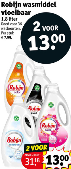  robijn wasmiddel 2 36 vloeibaar liter wasbeurten stuk color zwart wit langer pink b 