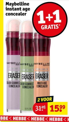  1 2 maybelline instant visage concealer new ag date erase eraser color correct multi use oz hebbe 