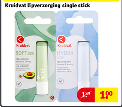  100 kruidvat lipverzorging single stick soft spf6 lippenbalsem baume mild verzorgend douceur hydra hydraterend verzachtend apaisant dermal 