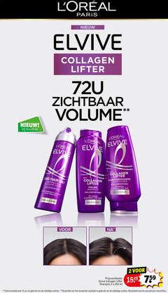  2 3 48 250 kruidvat paris elvive collagen lifter zichtbaar volume big hair day refreshing spray lift haaraanzet seconden uur schoon dun plat haar shampoo voller haarverdikkende conditioner ml instrumentele gebruik routine illustratie verwachte resultaat persoon 