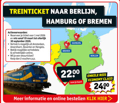  1 2 19 30 treinticket berlijn hamburg bremen ticket reis uiterlijk amsterdam bekijk mogelijke vertrekdata online retourticket vouchers scan kaart economy class bestellen klik 