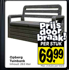  tuinbank 2 opberg inhoud liter stuk stuks 