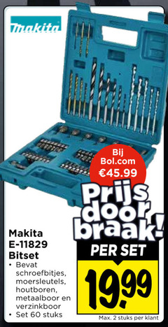 klik op dit plaatje voor een vergroting en voor vergelijkbare aanbiedingen gerelateerd aan
makita schroefbitset 2 60 bitset schroefbitjes moersleutels houtboren verzinkboor stuks bol.com makita schroefbitset 2 60 bitset schroefbitjes moersleutels houtboren verzinkboor stuks bol.com