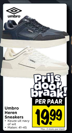  heren sneakers 2 umbro vos navy wit maten paar stuks 