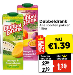  dubbeldrank fruitdrank 1 vitamine cd dubbel drank liter voucher soorten pakken mango guanabana mat appel 