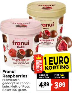  1 150 milk dark white chocolate raspberries frambozen gedoopt choco lade melk puur beker voucher 