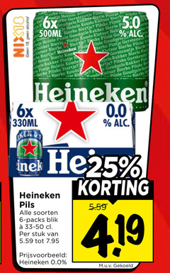  heineken 0.0 blikjes bier 6 7 18 nix18 alcohol 6x plate rakker bus koude 500ml cole hero pinkie letter bakker marke biertje gele r le la goudgele 330ml pils soorten blik stuk gekoeld 