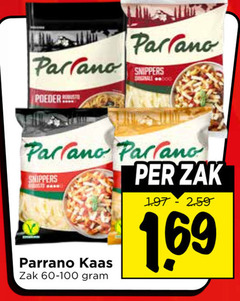  parrano geraspte kaas parlano pers poeder snippers zak 