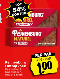  12 berenburg plakjes naturel porties peijnenburg ontbijtkoek gesneden ongesneden pak 1 00 