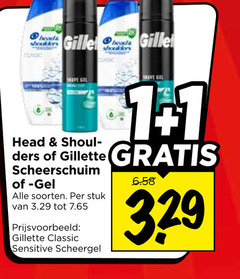  1 heads gilet shoulders classic shave gel head gillette scheerschuim soorten stuk sensitive scheergel 