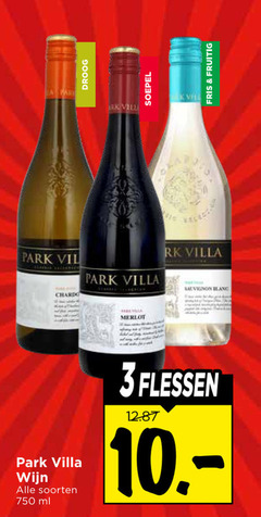  witte wijn rode rose 3 750 la droog soepel park villa merlot sauvignon soorten ml flessen fris fruitig 