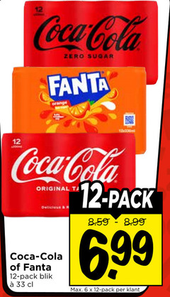  coca-cola fanta frisdrank cola 6 12 33 coca zero sugar orange original r pack blik 