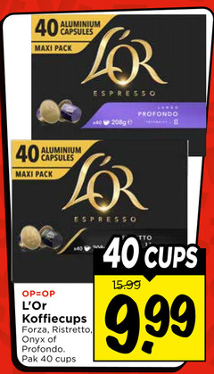  douwe egberts l or koffiecups 40 aluminium capsules maxi pack espresso profondo forza ristretto onyx pak cups 