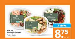  maaltijdsalade 2 160 225 240 garnalen oosterse vinaigrette maaltijdsalades m.u.v basis kip caesar caesardressing tomaat mozzarella stuks 