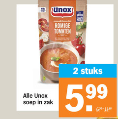  unox soep 2 romige tomaten groenten vezels zak stuks 