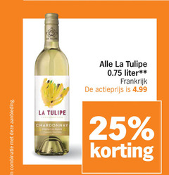  la tulipe witte wijn 25 combinatie aanbieding liter frankrijk actieprijs chardonnay france 