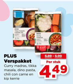  groentenpakket 34 tikka masala indiase stijl curry madras verspakket dino pasta chili carne kip kerrie stuk 