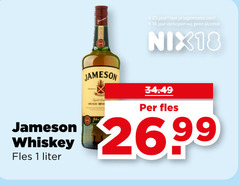  jameson whisky 1 18 25 whiskey fles liter irish jaar legitimatie alcohol nix18 26 99 