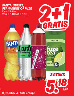  fernandes fanta sprite fuze tea frisdrank ice 1 2 3 fles liter sprinklin zero sugar lemon lime natural flavours new bouquet cherry recycle green calories infused orange stuks 