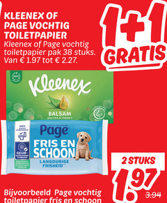  kleenex page tissues vochtig toiletpapier 1 2 100 pak stuks balsem aloe vera vitamin geur fris schoon 