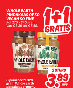  pindakaas 1 2 320 1967 whole earth fine pot smeerbaar smooth crunchy pinda stuks 