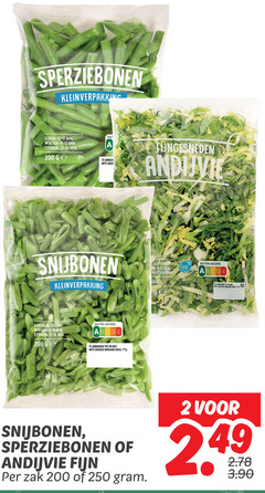  snijbonen sperziebonen andijvie 2 7 200 250 koken min wokken stomen ge stamppot nutri score gebruiken gekoeld fijn zak 