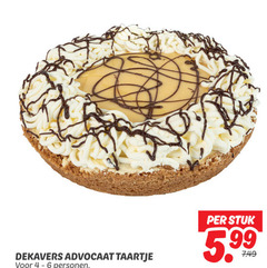  taart dekavers advocaat taartje personen stuk 5.99 