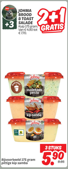  1 2 3 deka johma brood toast salade kuip oudekaas pesto kip samba beter leven pittige stuks 