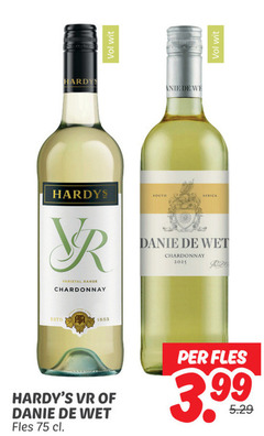  witte wijn hardys south wet chardonnay range wit fles 3.99 