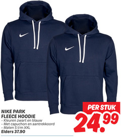  nike park fleece hoodie kleuren zwart blauw capuchon aantrekkoord maten xxl elders stuk 24 99 