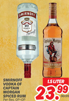  smirnoff captain morgan rum wodka 1864 vodka normal spiced gold fles liter 