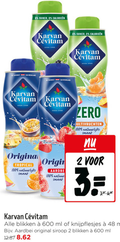  karvan cevitam limonadesiroop 2 3 48 100 600 1948 suiker favoriet nederland original tropical natuurlijke zero origin natuur blikken ml aardbei siroop 
